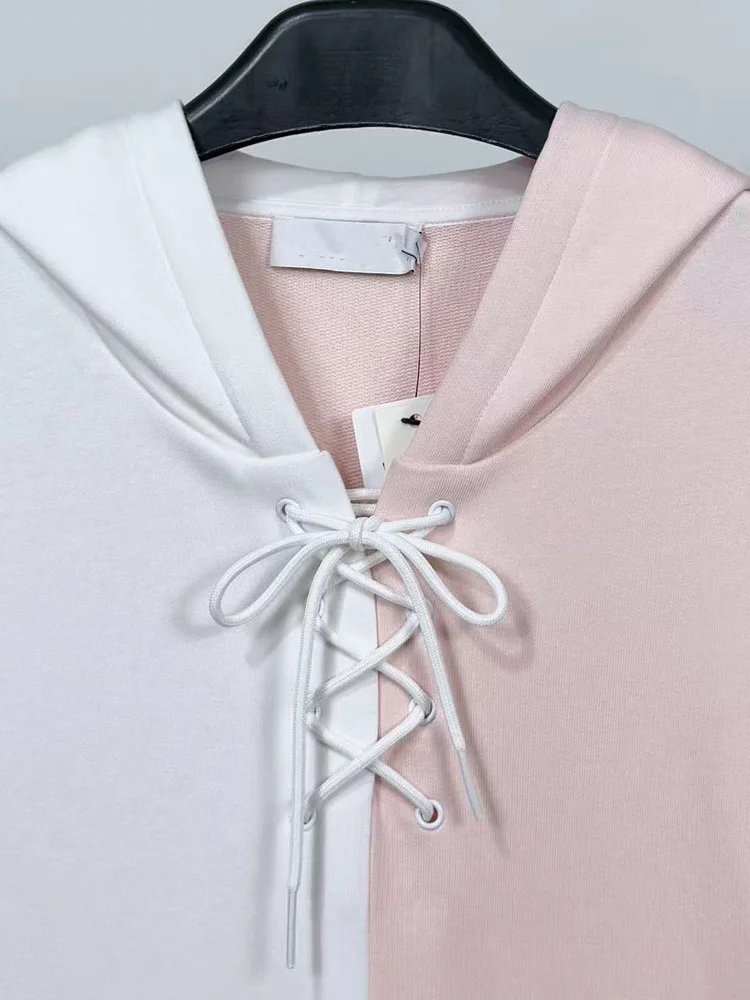 Faionable Color Blo Belted Hoodie ort Women's Long Sve Loose Fit Slimming Top Korean Sle Autumn Commute Wind