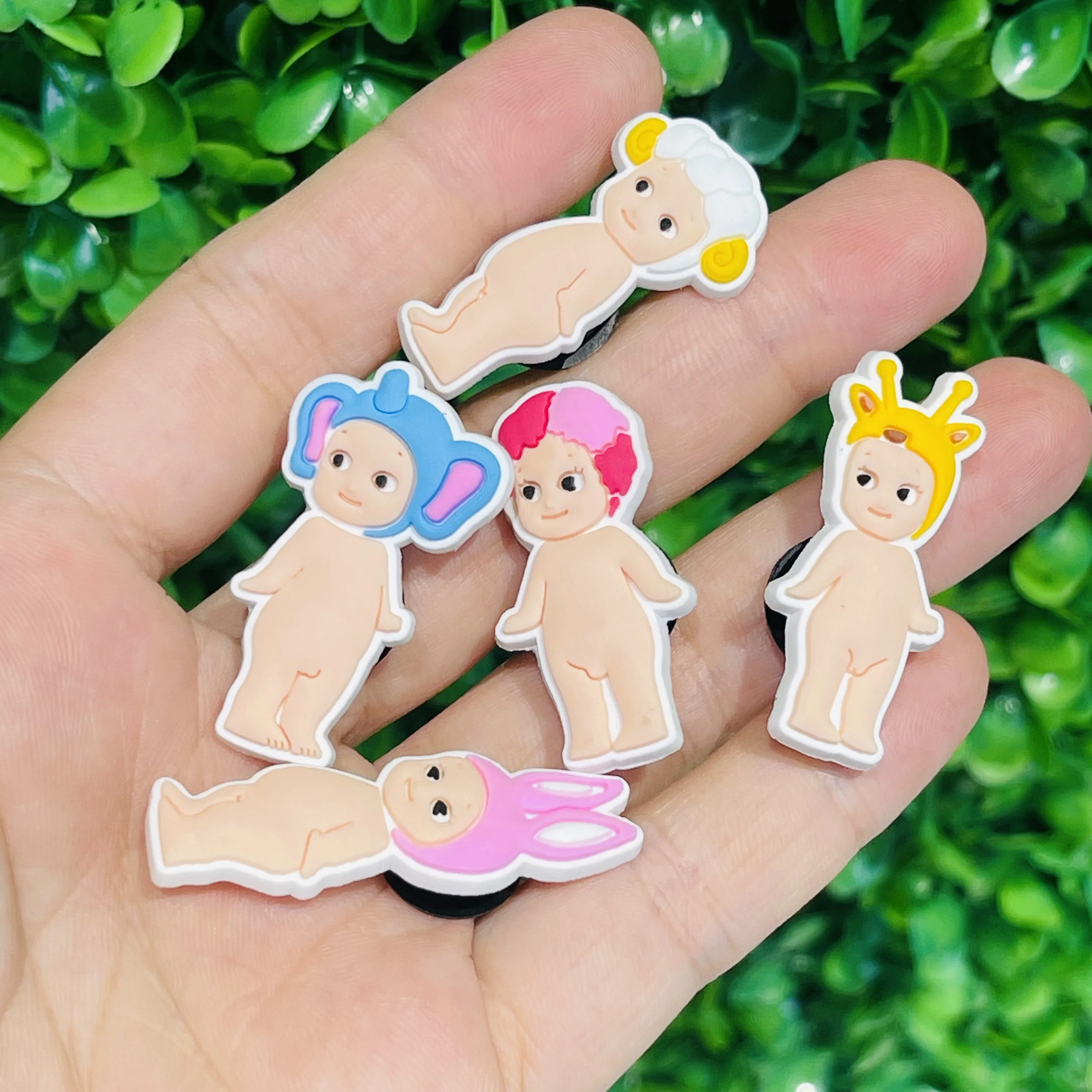 

5/50 шт., очаровательные детские сандалии из ПВХ с изображением ангела, подвески для обуви, популярный браслет с пряжкой, украшение, подходят для подарков на день рождения