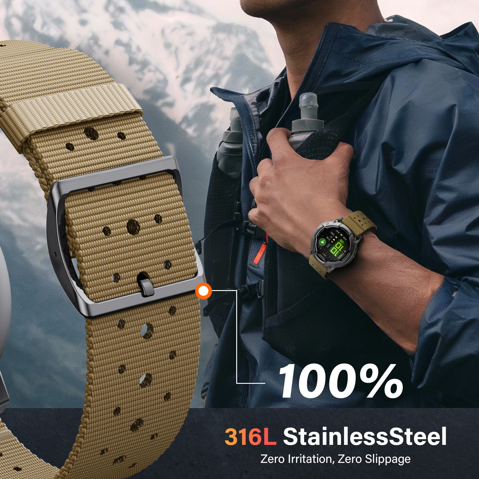 Honeycomb Hole Breathable Nylon Woven Strap 22mm Quick Release Watch Band For Garmin Instinct Smartwatch Replacement Wristband