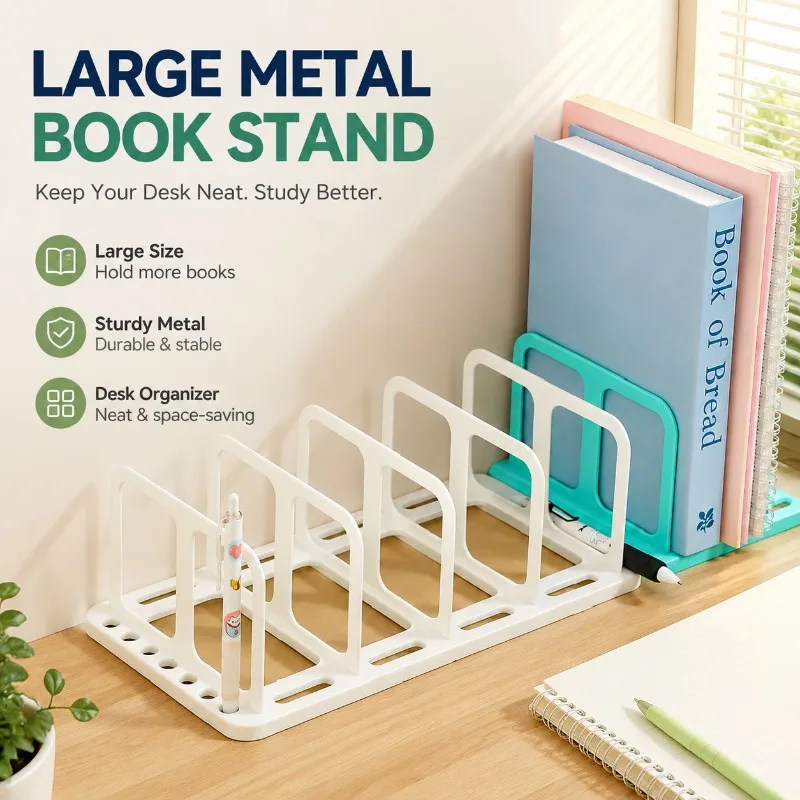 Oversized Countertop Book‑Retainer Partition Pupil Book‑Securing Stand Table‑Surface Folio‑Keeping Bracket Pamphlet Sorting