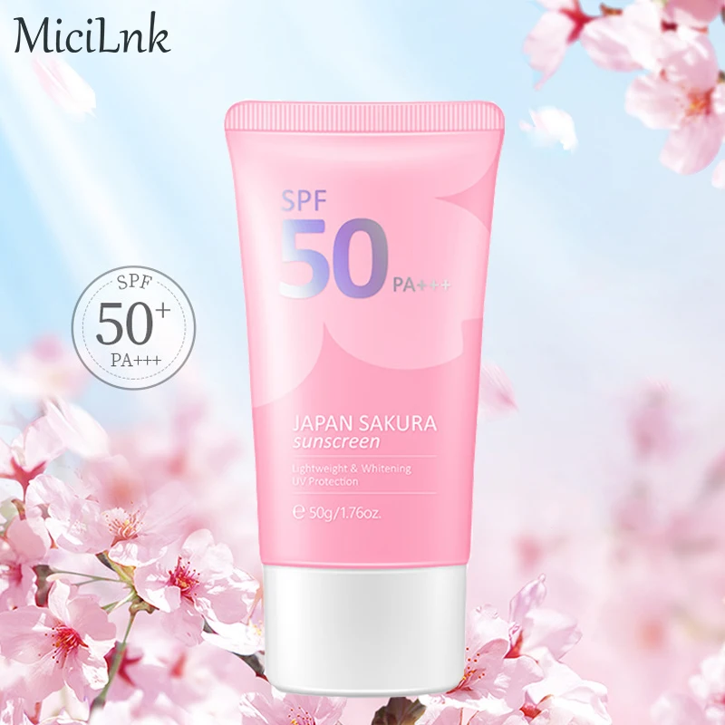 

Sakura Sunscreen Cream Protector SPF50 Facial Moisturizer Whitening Sun Block Gel Isolation Lotion Cream Bleaching Creams Facial