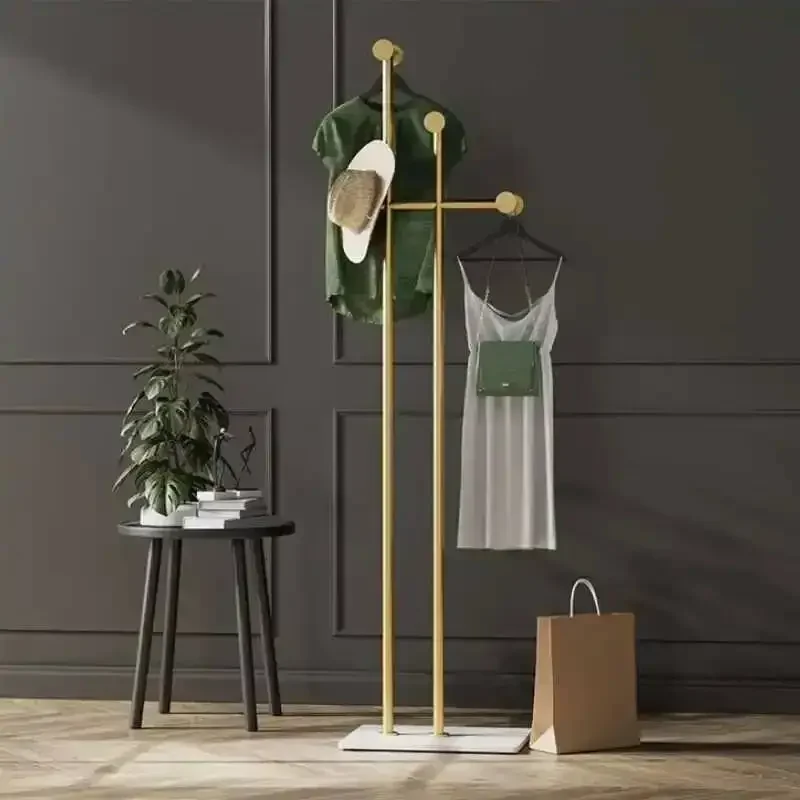 Light luxury bedroom and simple clothes home floor hanger Italian new high-end hanger wrought iron hanger