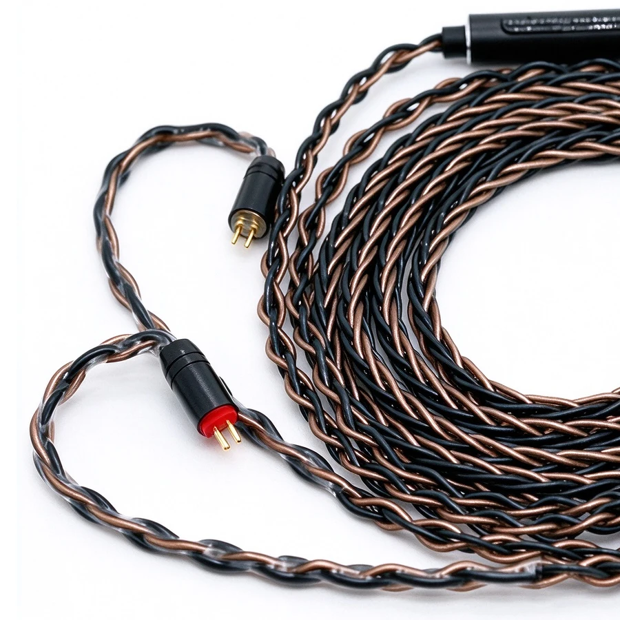 8 strands of single-crystal copper plated silver earphone cable Built-in microphone 3.5mm QDC TFZ  mmcx 0.78 2pin
