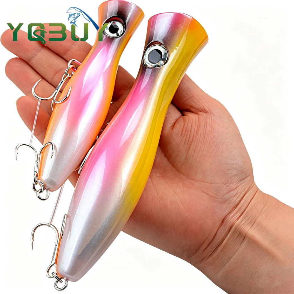 Fishing Popper Lure 81.6g/41.6g Topwater Sea Popper Lure for Saltwater Surface Casting and Freshwater Surface Fishing