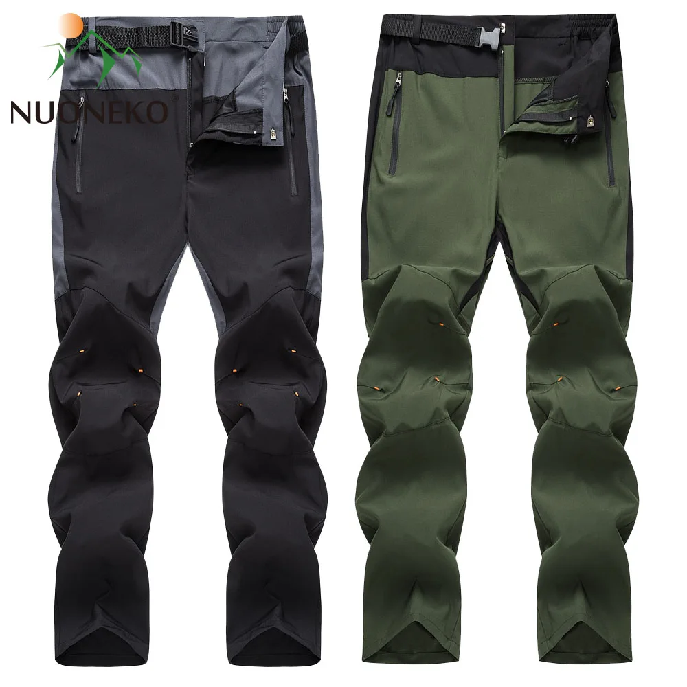 NUONEKO Stretch Hiking Pants Outdoor Men Mountain Climbing Fishing Trekking Sport Spring Breathable Quick Dry Thin Trousers PN63