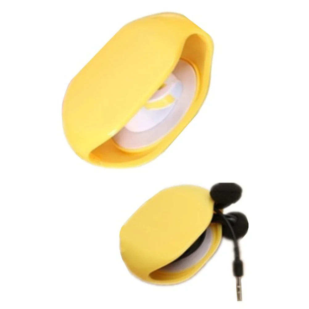 

Color Reel Telescopic Box Data Cable Organizer Automatic Winder Yellow Earphone