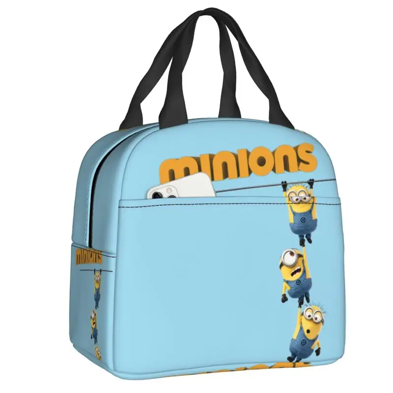 

Custom Cute Minions Cartoon Thermal Insulated Lunch Bags Women Resuable Lunch Container for School Storage Food Box