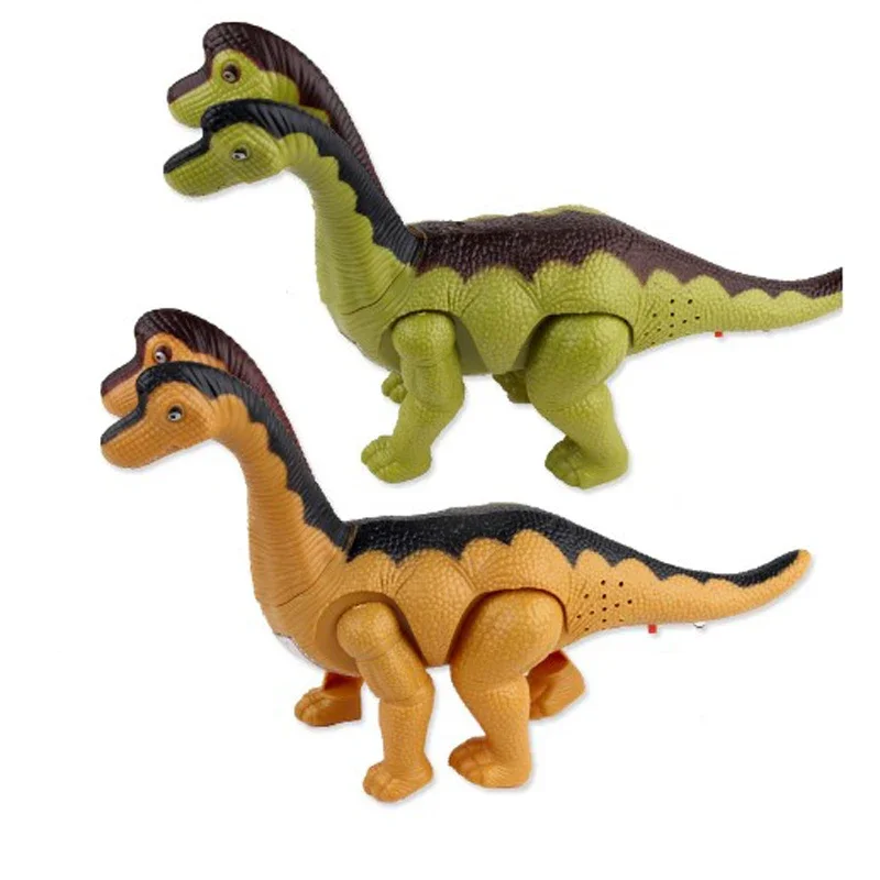 New-double-headed Electric Walking Dinosaur Toys Glowing Dinosaurs with Sound Animals Model for Kids Children Interactive