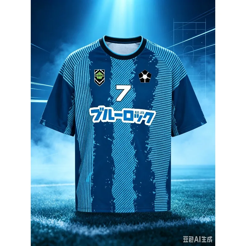 2026 Blue Lock Japan Anime 3D Print Sports Quick-dry Breathable Men T-shirt Outdoor Football Jersey Harajuku Short-sleeve Top