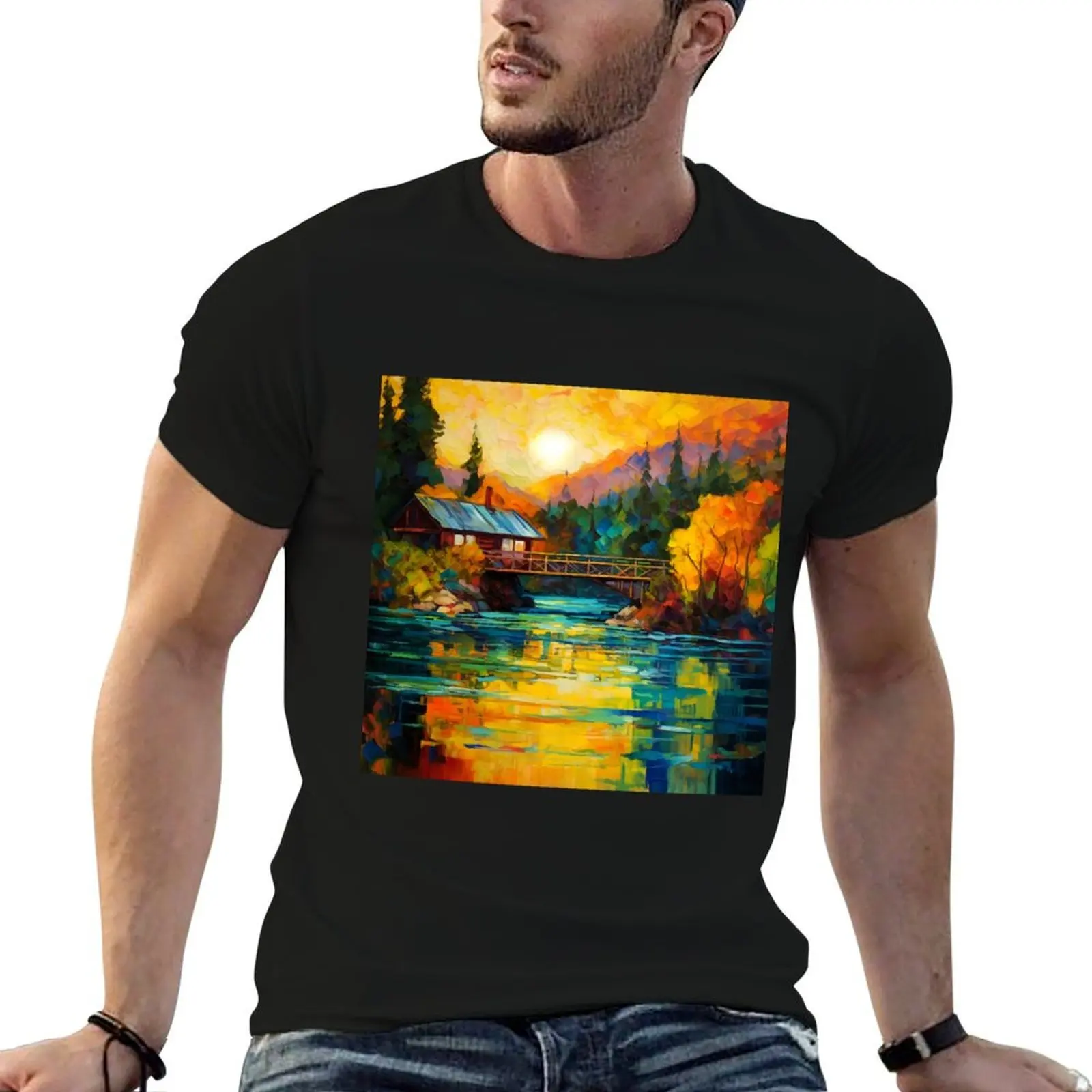 

Cascading falls on the river 4 T-Shirt t shirts for man pack white man t shirt heavy cotton T-Shirt