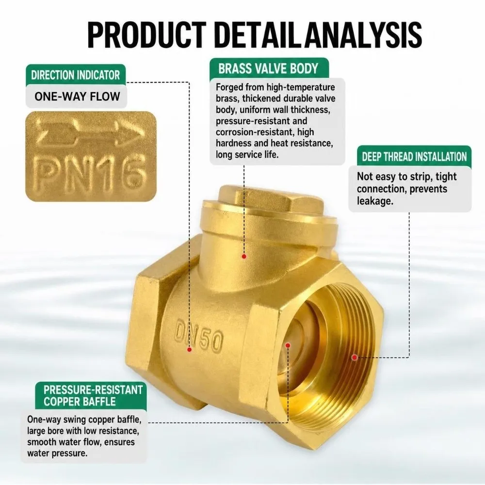 Durable Brass Swing Check Valve 1/2