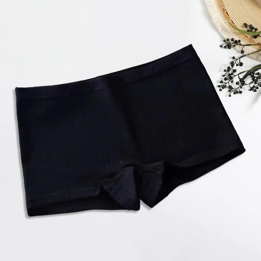 Women Boxers Seamless Mid Waist Lady Boxers Underwear with High Elasticity Anti-shrink Technology Women's Solid Color for Tight