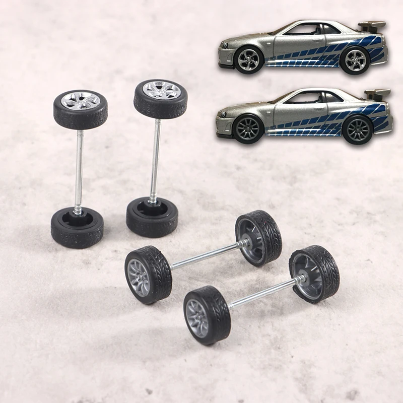 1Set 1:64 Wheels For Hotwheels With Rubber Tire Model Model Car Modified Parts Racing Vehicle Toys New Arrival