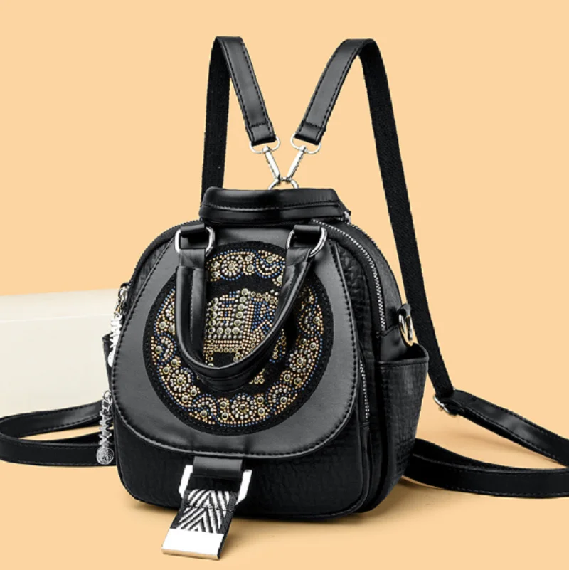 

Hot Sale Luxury New High Quality Soft Leather Travel Backpacks Women's Korean Fashion Shoulder Bags Totes Crossbody Bag Backpack
