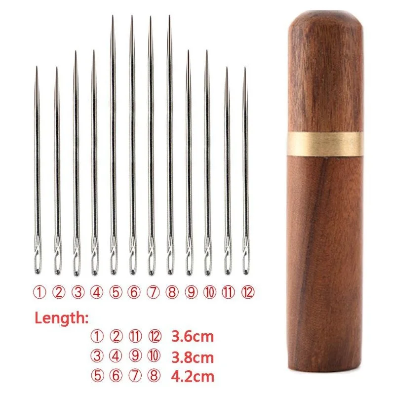 24pcs/box Multi-size Blind Needles Tail Needle Darning Stainless Steel DIY Embroidery Sewing Cloth Needles Hand Household Tools