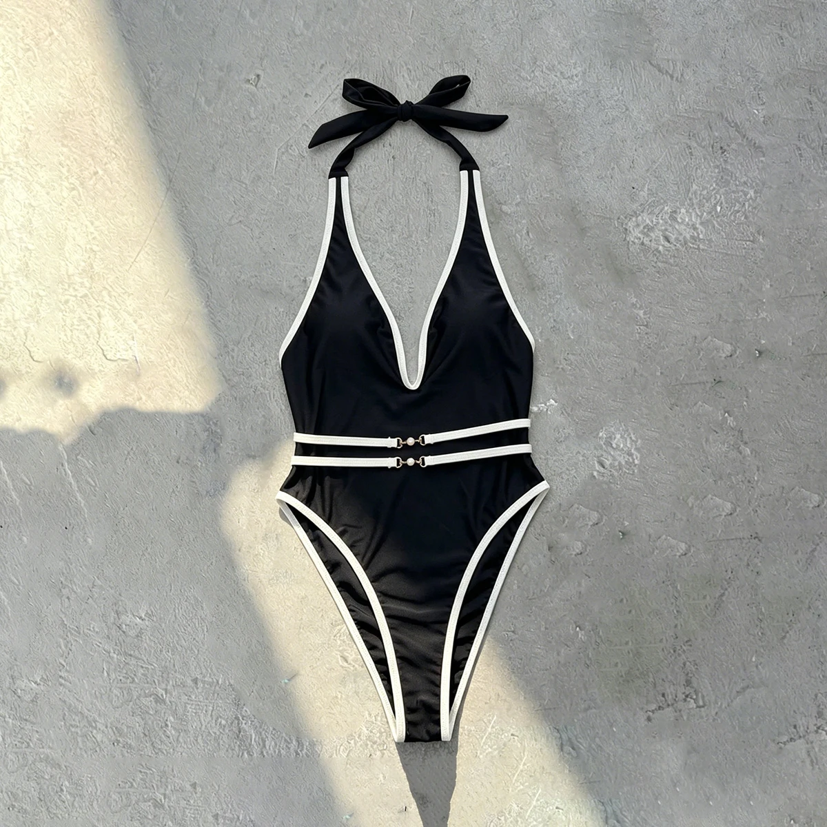 Push Up 2026 Sexy Women One Piece Swimsuit Swimwear Female Bordered Monokini Swimming Suit Bathing Suit Biquini Halter Beachwear