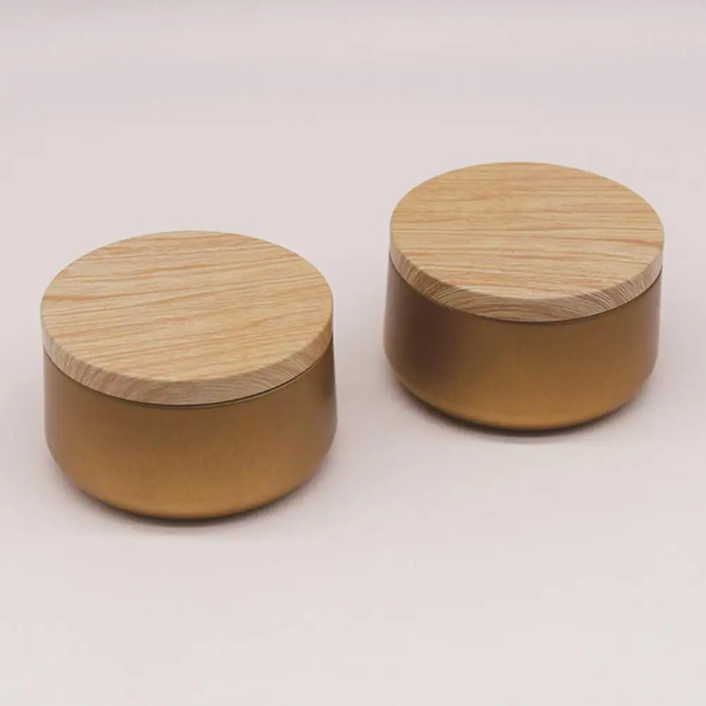 8.3cm Wood Lid Candle Jar Aromatherapy Box Cosmetic Pot Tea Box DIY Empty DIY Candle Making Storage Case Kitchen Organizers