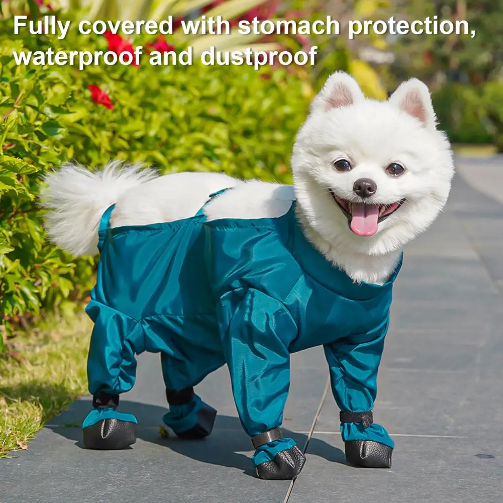 

Dog Rain Boots Waterproof Memory Cloth Pet Suspender Belly Paw Protector Puppy Rain Snow Pants Dog Leggings For Outdoor Walking