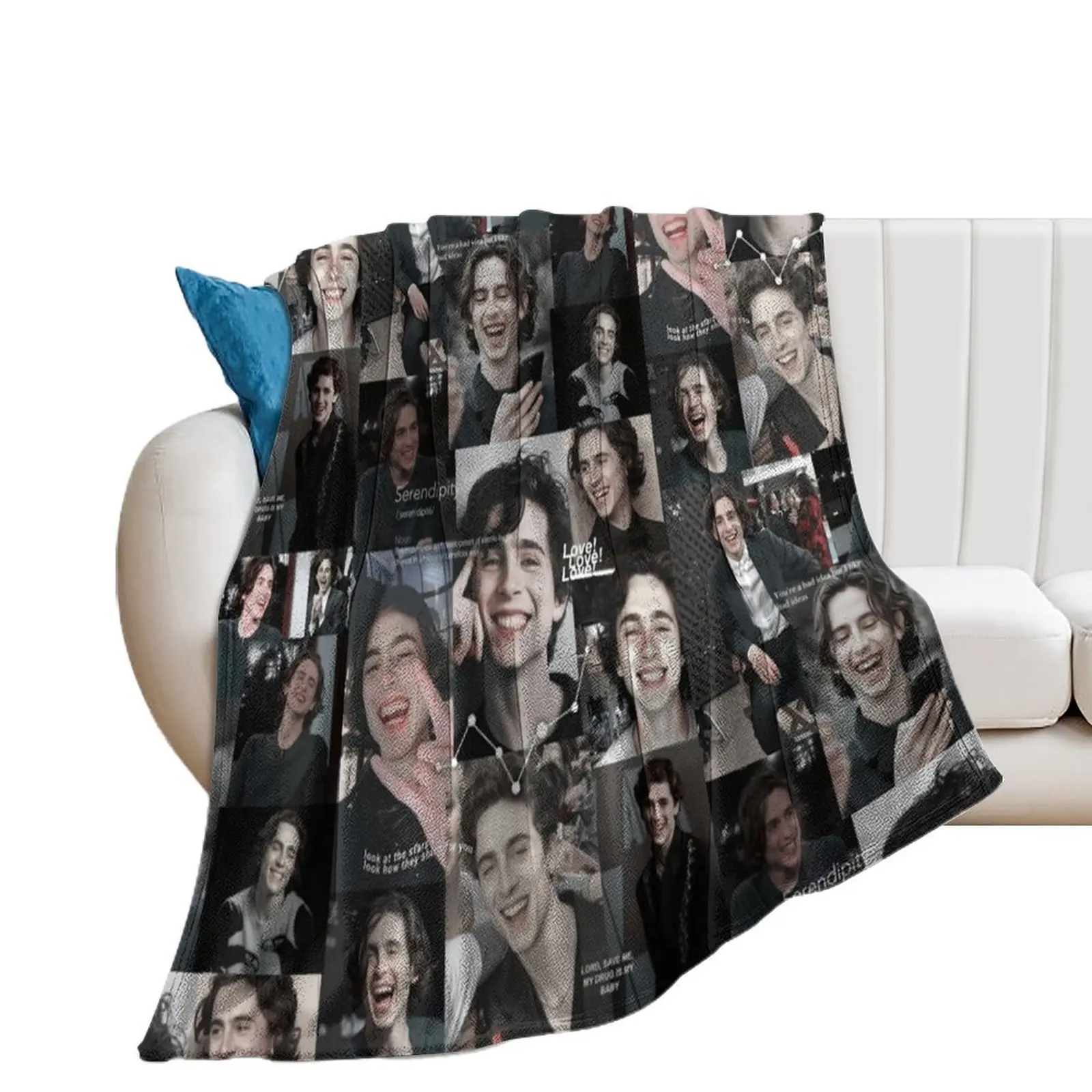 

Timothee Chalamet Collage Throw Blanket Shaggy Custom For Decorative Sofa Bed Fashionable Blankets