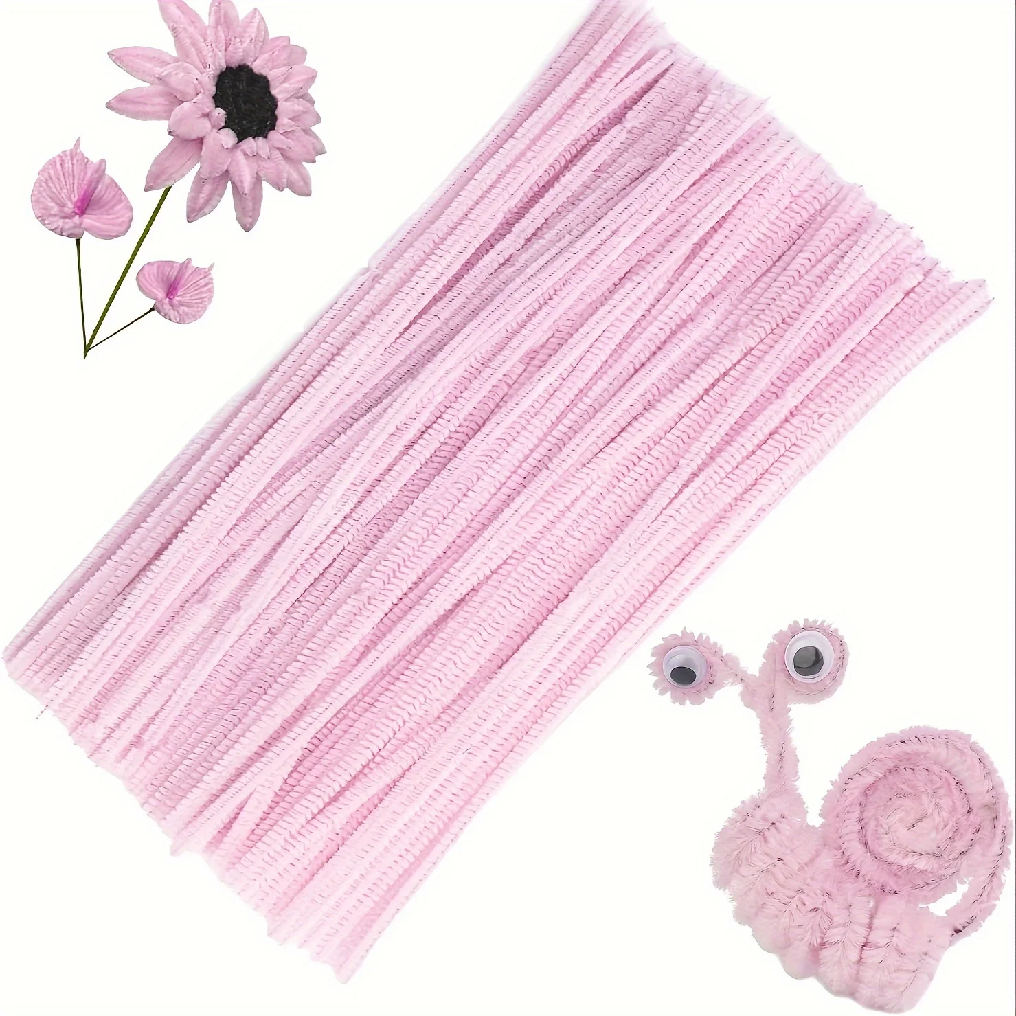 100 Pcs Pink Pipe Cleaners,Pipe Cleaners for Crafts,Pipe Cleaner Crafts,Chenille Stems for Craft Kids DIY Arts&Crafts Supplies