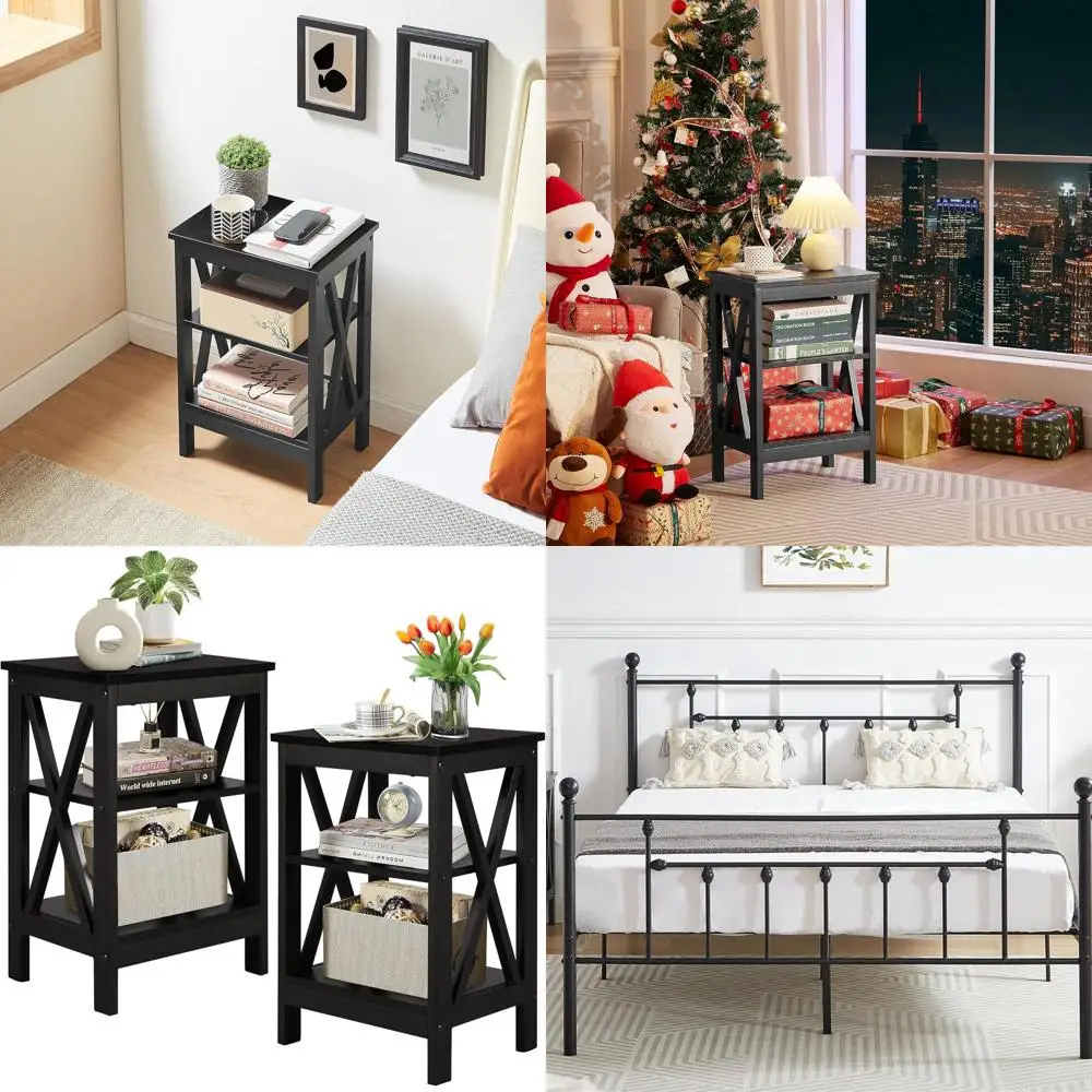 

Modern Nightstands X-Design Side End Table Night Stand with Storage Shelf for Bedroom,Living Room,