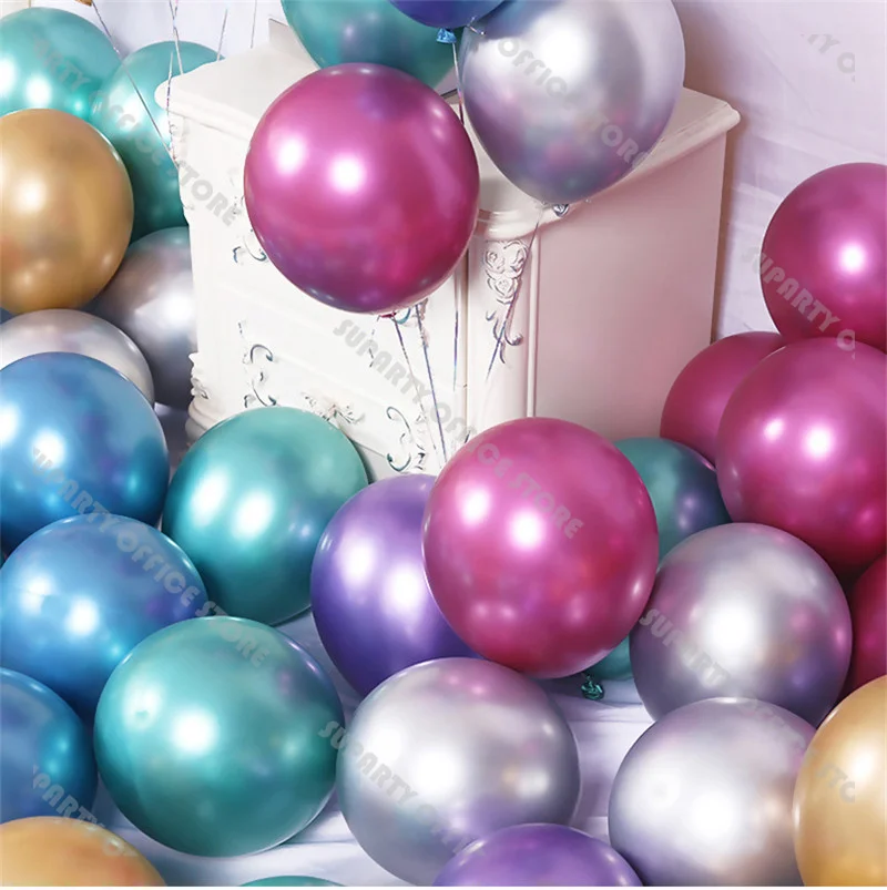 

5/10/12/18inch Metal Chrome Balloons for Baby Shower Kids Birthday Party Wedding Gender Reveal Anniversary Decorations Supplies