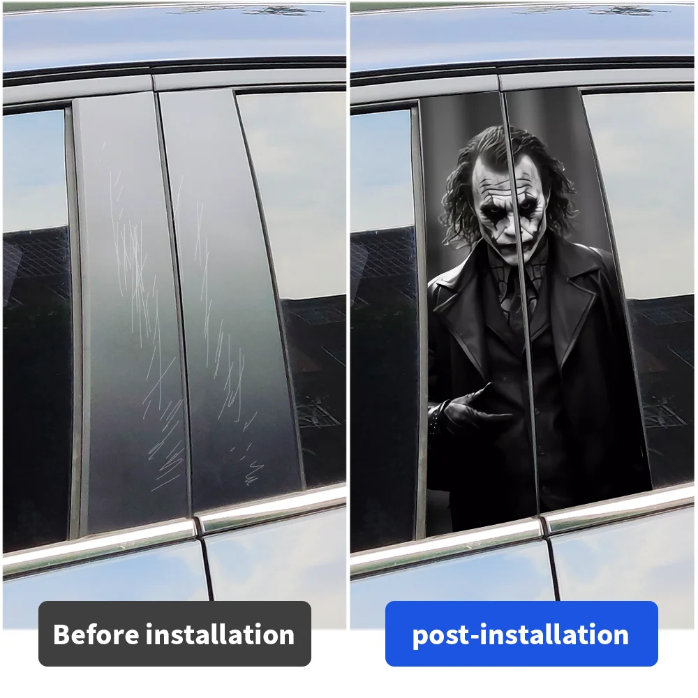 Joker Car Stickers Auto B Pillar Waterproof Funny Sunscreen Decor Cover Scratches Car Doors Pillar Vinyl Decals Accessories