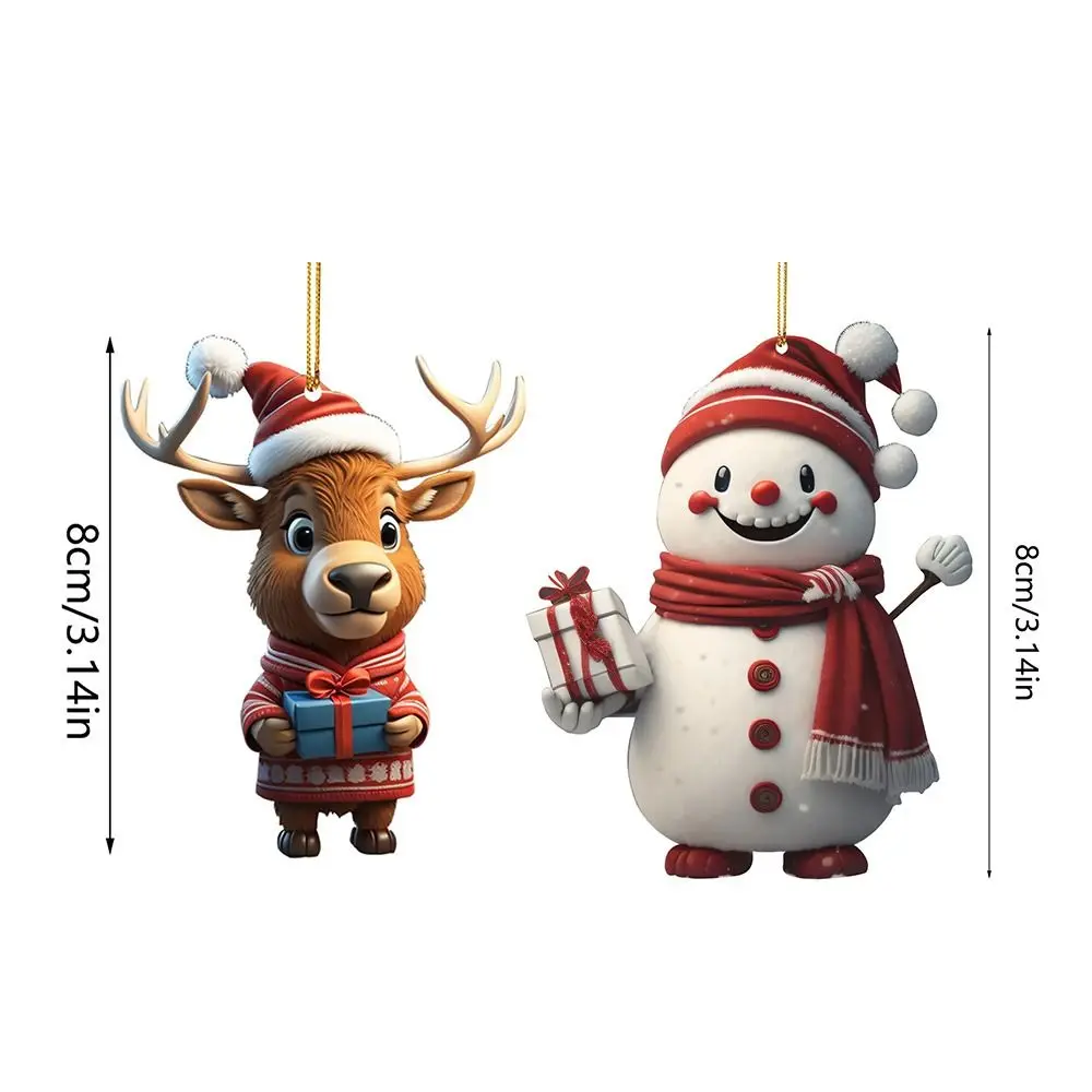 Mehrfarbige Weihnachts dekorationen zarte Cartoon Schneemann Hirsch hängen Anhänger Auto hängende Verzierung Party liefert