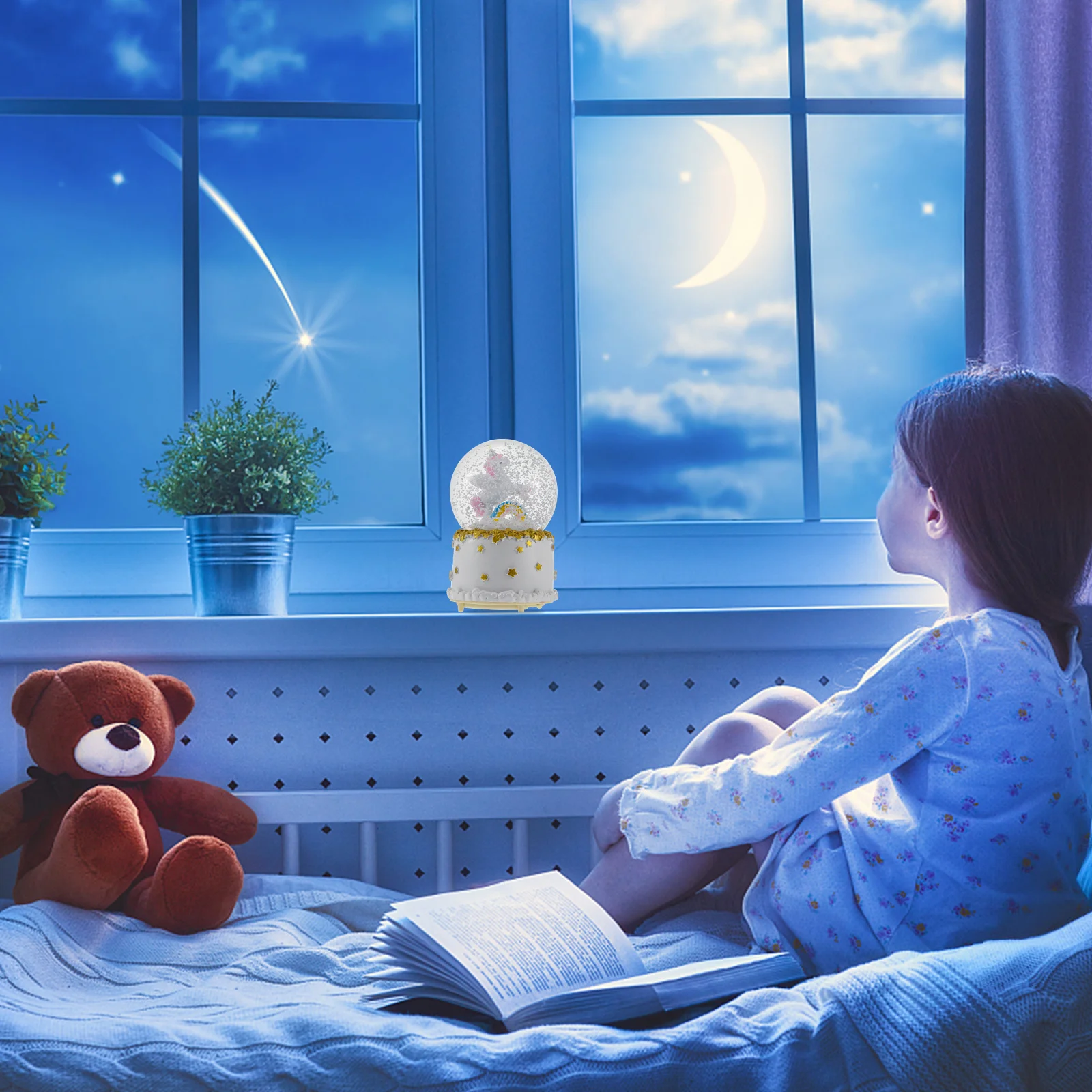 

1Pcs Luminous Crystal Ball Unicorn Shape Tabletop Adornment Night Light Room Decoration Crystal Ball Unicorn Design Adornment