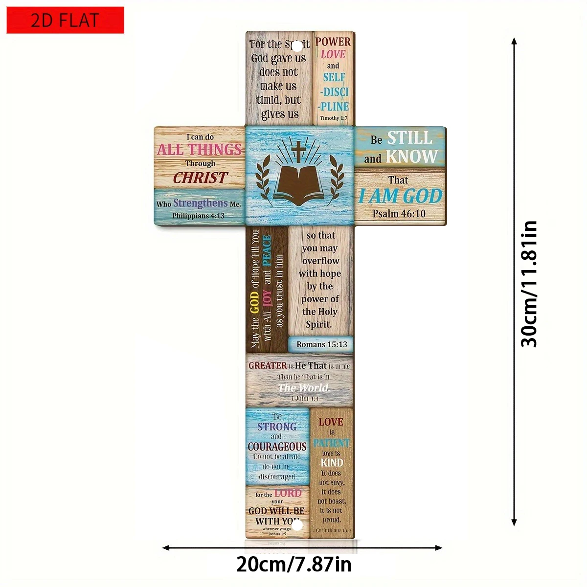 2D, 1pc Brown Cross Christian Religious Scripture Metal Vintage Decorative Plaque and Sign,Suitable for Religious Worship Spaces