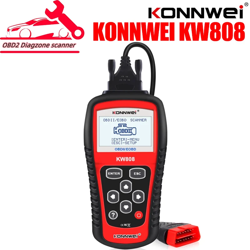 2024 Newest KONNWE KW808 OBD2 Scanner OBD2 Code Reader Engine Reset Tool EOBD/CAN OBD2 Diagnostic Tool like MS509 Autos scanner