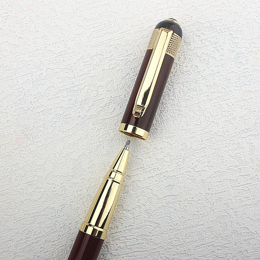 Hochwertiger, exquisiter Rollerball-Stift mit glatter Nachfüllmöglichkeit, modischer, marmorgrüner, hochwertiger Schreibstift für Büro und Business – Detail 17