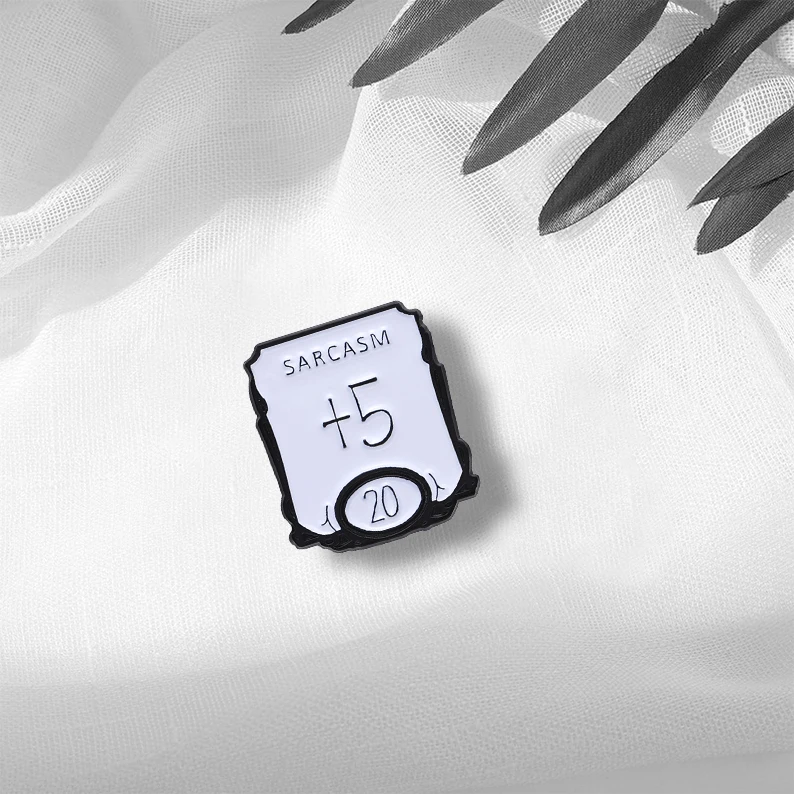 Adventure Game Enamel Pins Custom Sarcasm +5 DND Role Play Brooches Lapel Badges Funny Jewelry Gift for Friends