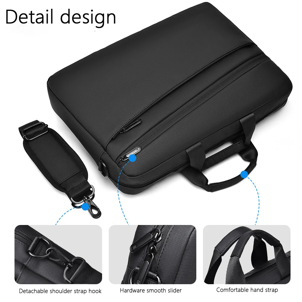 Borsa per computer Oxford elegante, semplice e durevole da 17,6 pollici per uomini e donne, borsa da lavoro multifunzionale di grande capacità.