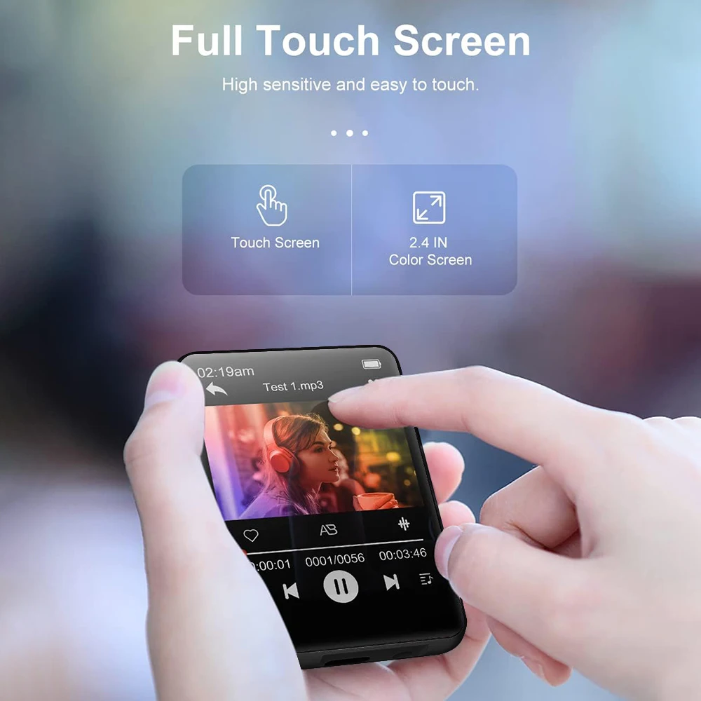 128GB المحمولة HiFi مشغل MP3 بلوتوث 5.3 Mini MP4 تشغيل الفيديو فيلم الرياضة مشغل MP3 مع مكبر صوت راديو FM تسجيل