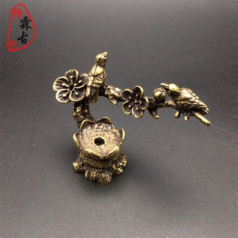 

Solid brass creative overjoyed eyebrows, backflow fragrant insertion of copper bird, magpie, plum blossom branches, pieces