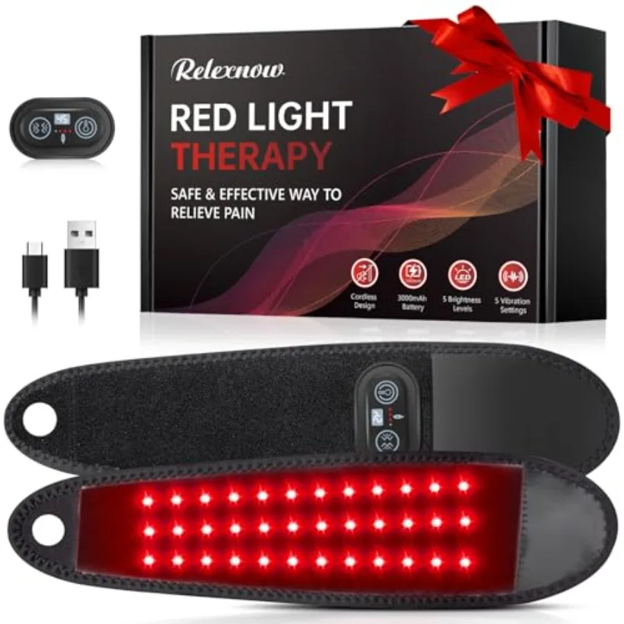 

Red Light Therapy for Hands Wrist with Heat and Massage FSA/HSA Eligible 3000mAh Wireless Controller Wearable Near Infrared and