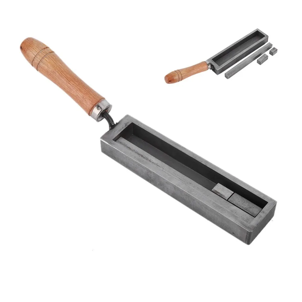

Iron Material Jewelry Mold Wooden Handle Metal Casting Casting Mold High Temperature Durable Goldsmith Tool Gold Processing