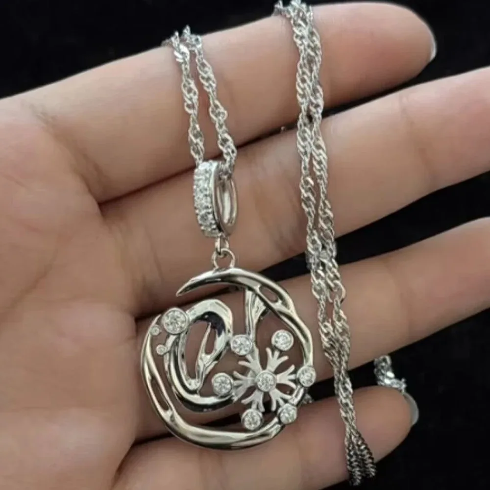 لعبة الحب والمساحة العميقة زين تأثيري المعادن المختنق سلسلة ندفة الثلج قلادة الكبار موضة سلسلة الترقوة للجنسين الدعائم الطرف #4