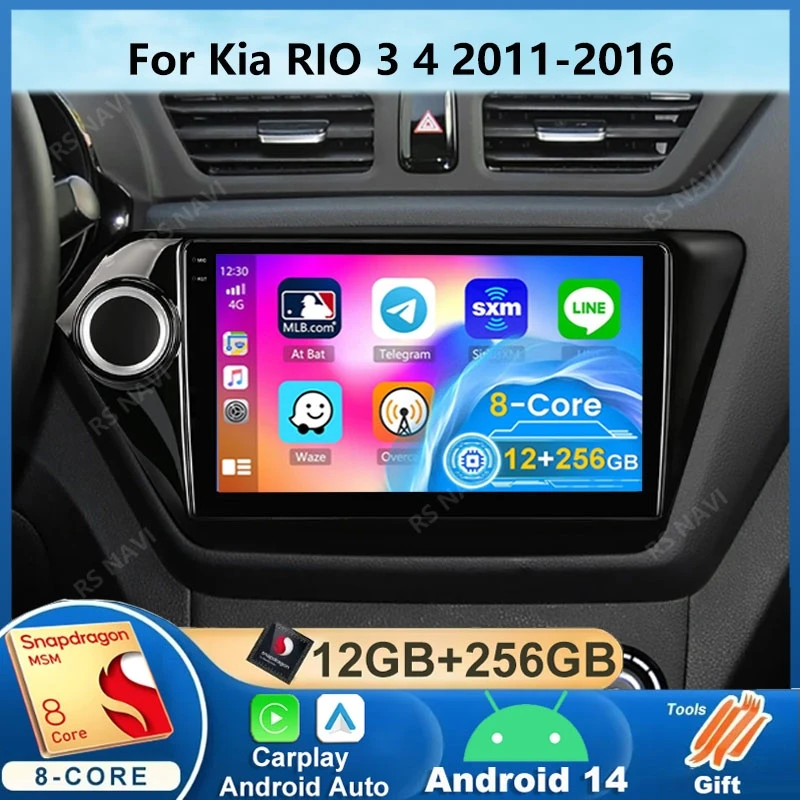 Android 14 Car Radio Carplay Auto For Kia Rio 3 2011 2012 - 2016 Multimedia 4G Video Player GPS Stereo Head Unit NO 2 Din