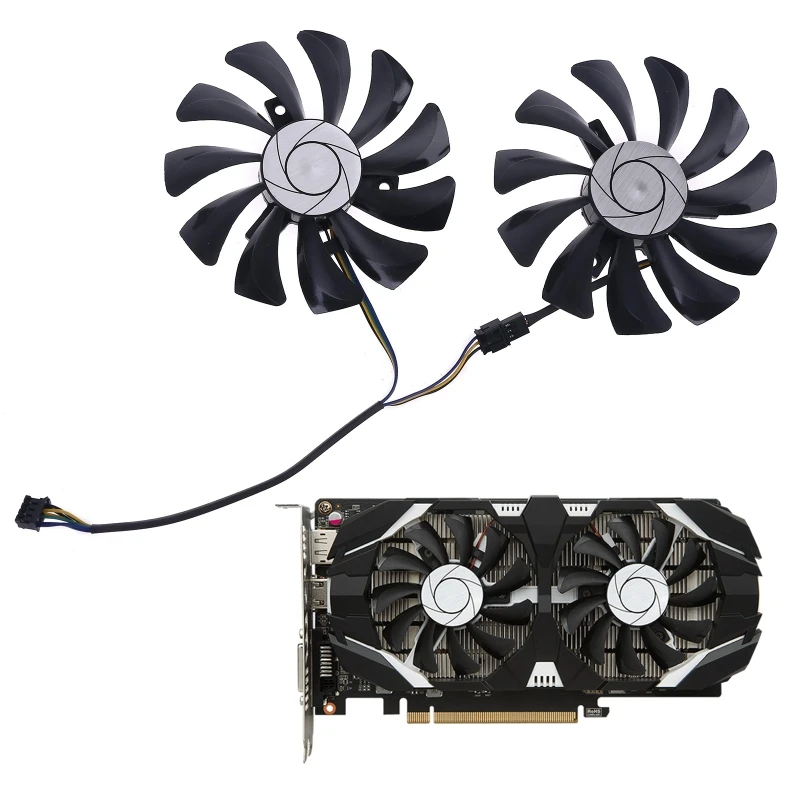 

1 Pair 85mm HA9010H12F-Z 4Pin Cooler Fan Replacement for MSI 1060 OC 6G 960 P106-100 P106 GTX1060 GTX960 Graphics D5QC