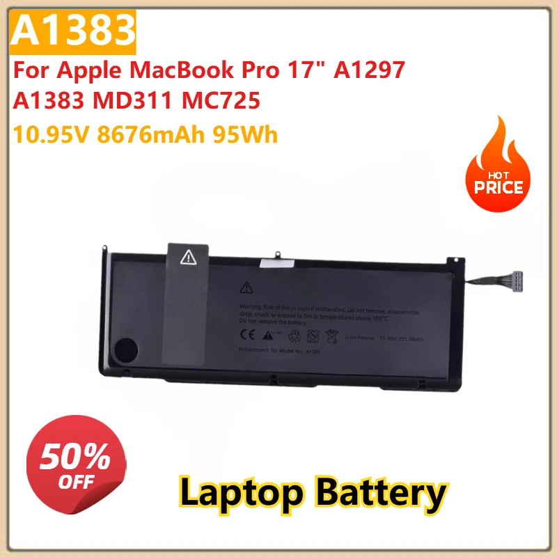 

Для Apple MacBook Pro 17 "A1297 A1383 MD311 MC725 Сменный аккумулятор для ноутбука A1383 8676 мАч 10,95 В 95 Втч