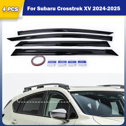 4 PCS Car Window Rain Guards for Subaru Crosstrek XV 2024-2025 Front Rear Wind Deflectors Vent Shades Automotive Accessories