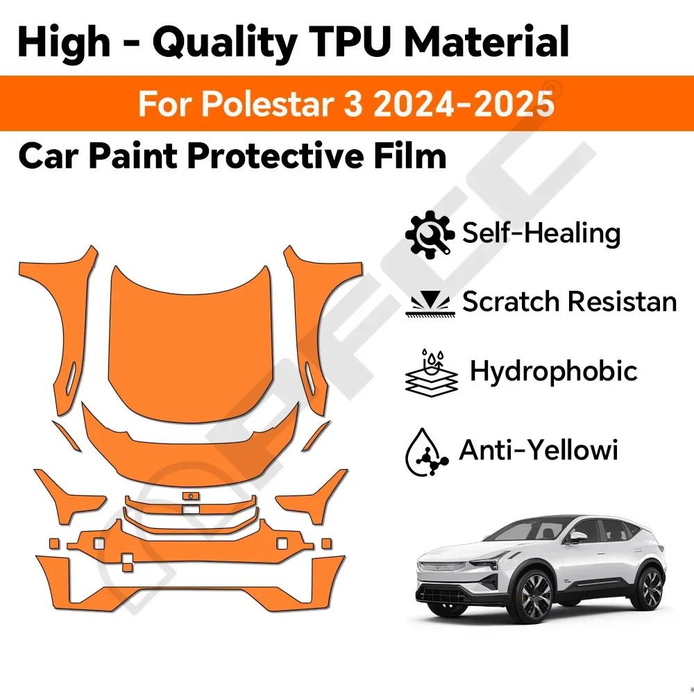 TPU Paint Protection Film For Polestar 3 2024 2025 Pre-cut PPF Car Body Clear Bra Anti-Scratch Resistant Invisible Repairable