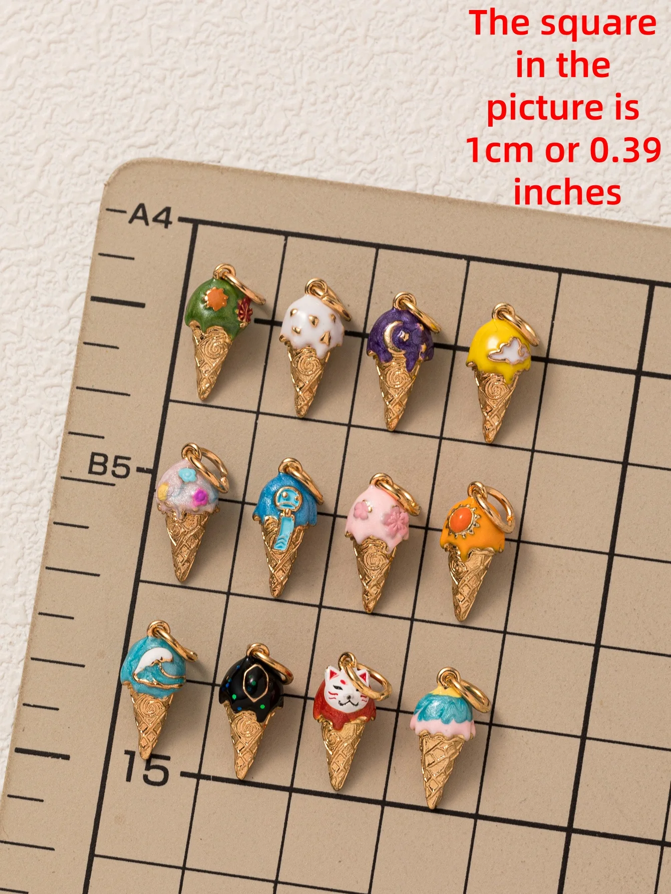 Niedliche und süße neue Eiscreme-Serie: Sonne, Wolke, Ahornblatt DIY-Anhänger für Schmuck. – Detail 2