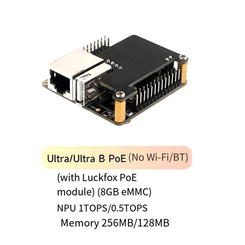 Voor Luckfox Pico Ultra Development Board RV1106 Micro Linux Moederbord, 8GB EMMC Geen-WIFI-With-POE