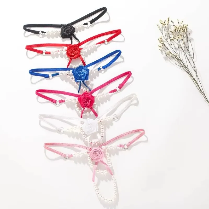 

Sexy Perspective Women's Underwear Lace Fashion Cross Belt Bundled Thong Embroidered G-String Girls Briefs Ladies Transparent