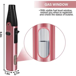 ولاعة البوتان مع لهب نفاث قابل للتعديل ، قابل لإعادة تعبئة الغاز ، مقاوم للرياح ، مناسب للشمعة ، شواء ، ألعاب نارية ، مدفأة أفضل 8 ولاعات مبيعات رخيصة - رقم 6