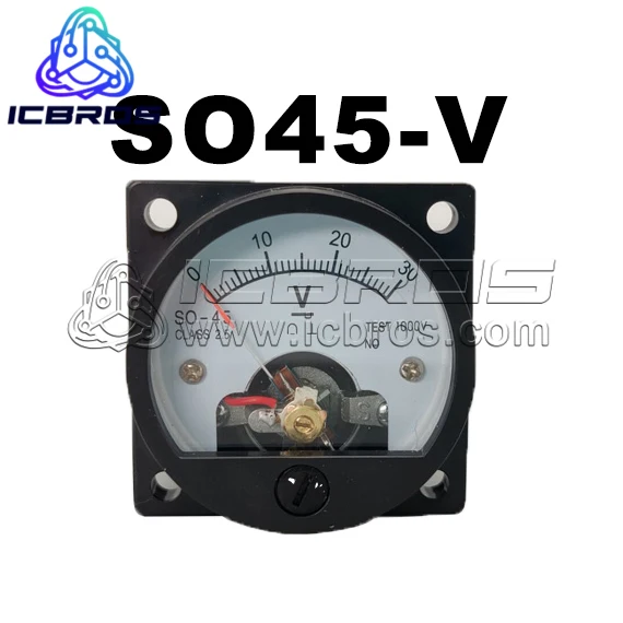 SO-45 SO45-V Pointer Type DC Voltmeter 5V 10V 15V 20V 25V 30V 50V 15V 50V 100V 200V 250V 300V 400V 500V 1000V