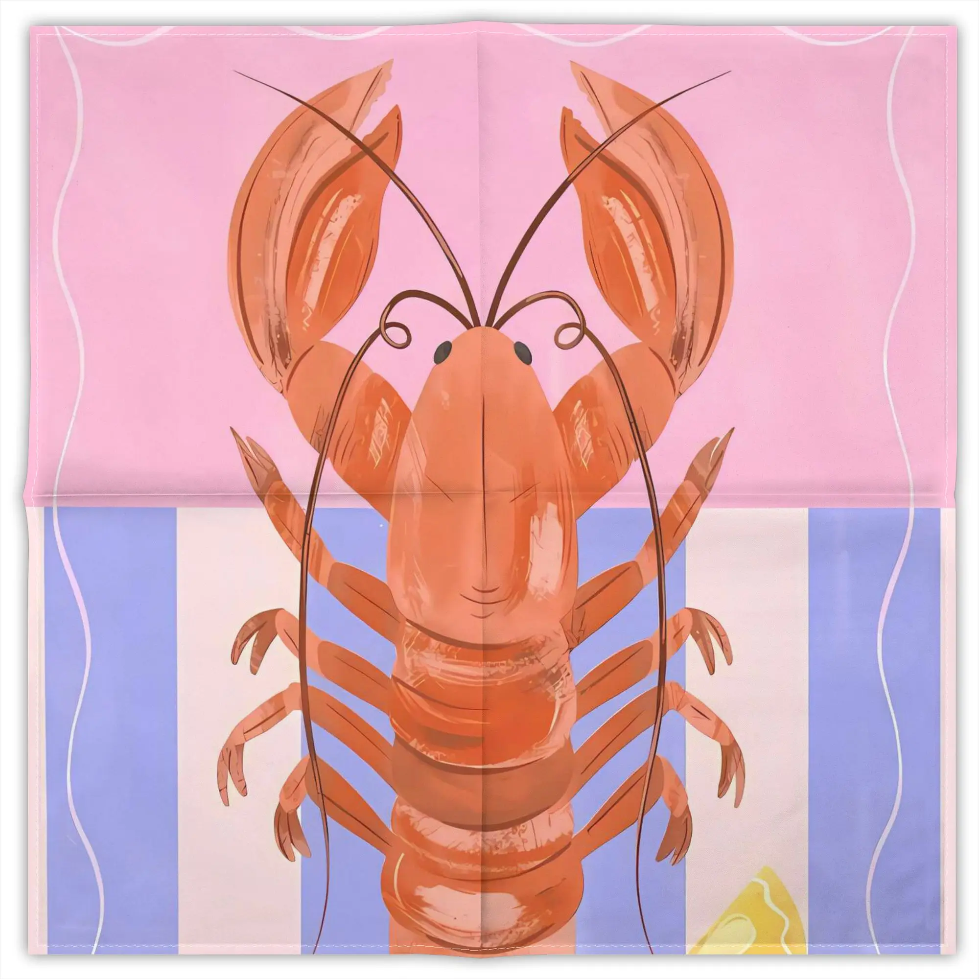 

Retro Lobster Art Fashion Square Scarf Decorative Polyester Printed Daily